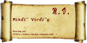Mikó Virág névjegykártya
